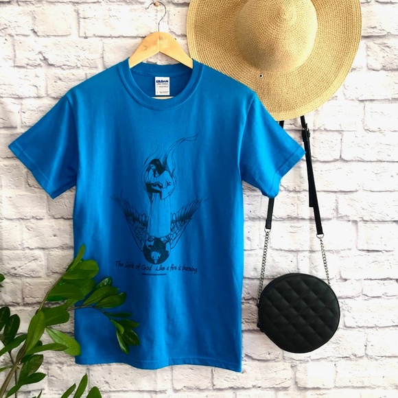 Spirit of God T-Shirt, Religious Shirt, Faith Clothing, Trendy Shirt - Blue - Picture 2 of 3